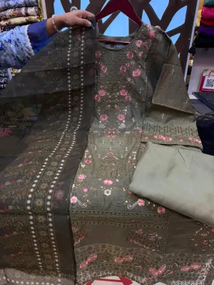 Pakistani Inspired Embroidered Cotton Dress